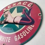 Vintage Texaco Gasoline Sign – White Marine Gas Pump Porcelain Sign - Image 13