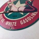Vintage Texaco Gasoline Sign – White Marine Gas Pump Porcelain Sign - Image 14