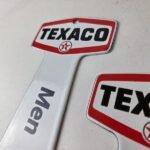 Vintage Texaco Gasoline Signs – Two Rest Rooms Men Women Key Gas Porcelain Sign - Image 11