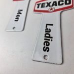 Vintage Texaco Gasoline Signs – Two Rest Rooms Men Women Key Gas Porcelain Sign - Image 13