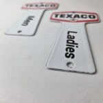 Vintage Texaco Gasoline Signs – Two Rest Rooms Men Women Key Gas Porcelain Sign - Image 14