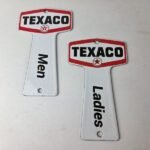 Vintage Texaco Gasoline Signs – Two Rest Rooms Men Women Key Gas Porcelain Sign - Image 15