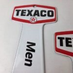 Vintage Texaco Gasoline Signs – Two Rest Rooms Men Women Key Gas Porcelain Sign - Image 3