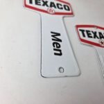 Vintage Texaco Gasoline Signs – Two Rest Rooms Men Women Key Gas Porcelain Sign - Image 6