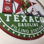 Vintage Texaco Pin Up Gas Pump Porcelain Sign – Filling Station Attendant Sign - Image 11