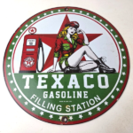 Vintage Texaco Pin Up Gas Pump Porcelain Sign – Filling Station Attendant Sign - Image 15