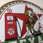 Vintage Texaco Pin Up Gas Pump Porcelain Sign – Filling Station Attendant Sign - Image 5