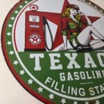 Vintage Texaco Pin Up Gas Pump Porcelain Sign – Filling Station Attendant Sign - Image 6