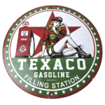 Vintage Texaco Pin Up Gas Pump Porcelain Sign – Filling Station Attendant Sign - Image 2