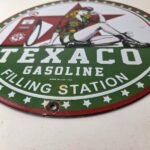Vintage Texaco Pin Up Gas Pump Porcelain Sign – Filling Station Attendant Sign - Image 10