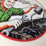 Vintage Texaco Pin Up Gas Pump Porcelain Sign – Filling Station Attendant Sign - Image 11
