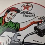 Vintage Texaco Pin Up Gas Pump Porcelain Sign – Filling Station Attendant Sign - Image 12