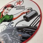 Vintage Texaco Pin Up Gas Pump Porcelain Sign – Filling Station Attendant Sign - Image 13