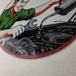 Vintage Texaco Pin Up Gas Pump Porcelain Sign – Filling Station Attendant Sign - Image 14