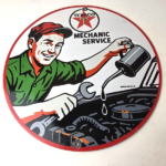 Vintage Texaco Pin Up Gas Pump Porcelain Sign – Filling Station Attendant Sign - Image 15