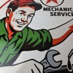 Vintage Texaco Pin Up Gas Pump Porcelain Sign – Filling Station Attendant Sign - Image 3