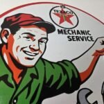 Vintage Texaco Pin Up Gas Pump Porcelain Sign – Filling Station Attendant Sign - Image 5