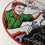 Vintage Texaco Pin Up Gas Pump Porcelain Sign – Filling Station Attendant Sign - Image 6