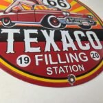 Vintage Texaco Route 66 Pin Up Porcelain Sign – Chevy Gas Station Sign - Image 11