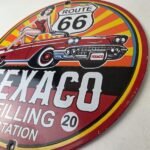 Vintage Texaco Route 66 Pin Up Porcelain Sign – Chevy Gas Station Sign - Image 13