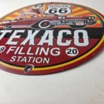 Vintage Texaco Route 66 Pin Up Porcelain Sign – Chevy Gas Station Sign - Image 10