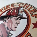 Vintage Texaco Sign – Fire Fighter Chief Gasoline Service Gas Porcelain Sign - Image 12