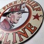 Vintage Texaco Sign – Fire Fighter Chief Gasoline Service Gas Porcelain Sign - Image 13
