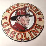 Vintage Texaco Sign – Fire Fighter Chief Gasoline Service Gas Porcelain Sign - Image 15