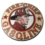 Vintage Texaco Sign – Fire Fighter Chief Gasoline Service Gas Porcelain Sign - Image 2
