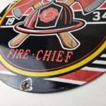 Vintage Texaco Sign – Fire Fighter Chief Gasoline Service Gas Porcelain Sign - Image 14