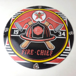 Vintage Texaco Sign – Fire Fighter Chief Gasoline Service Gas Porcelain Sign - Image 15