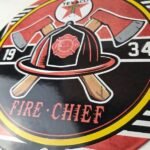 Vintage Texaco Sign – Fire Fighter Chief Gasoline Service Gas Porcelain Sign - Image 4
