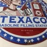 Vintage Texaco Sign – Gasoline Filling Station Pump Plate Porcelain Sign - Image 11
