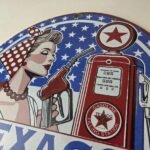 Vintage Texaco Sign – Gasoline Filling Station Pump Plate Porcelain Sign - Image 12