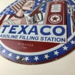 Vintage Texaco Sign – Gasoline Filling Station Pump Plate Porcelain Sign - Image 14