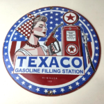 Vintage Texaco Sign – Gasoline Filling Station Pump Plate Porcelain Sign - Image 15