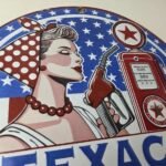 Vintage Texaco Sign – Gasoline Filling Station Pump Plate Porcelain Sign - Image 5