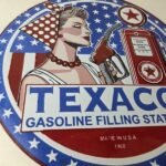 Vintage Texaco Sign – Gasoline Filling Station Pump Plate Porcelain Sign - Image 6