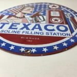 Vintage Texaco Sign – Gasoline Filling Station Pump Plate Porcelain Sign - Image 10