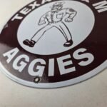 Vintage Texas A&M Sign – College Football Aggies Gas Service Pump Porcelain Sign - Image 14
