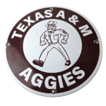 Vintage Texas A&M Sign – College Football Aggies Gas Service Pump Porcelain Sign - Image 2
