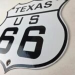 Vintage Texas Route 66 Porcelain Sign – US Highway Shield Sign - Image 13