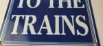 Vintage To The Trains Railroad Sign – Directional Railway Station Porcelain Sign - Image 4