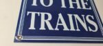 Vintage To The Trains Railroad Sign – Directional Railway Station Porcelain Sign - Image 7