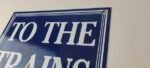 Vintage To The Trains Railroad Sign – Directional Railway Station Porcelain Sign - Image 8