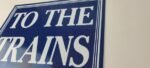 Vintage To The Trains Railroad Sign – Directional Railway Station Porcelain Sign - Image 9