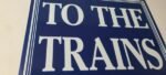 Vintage To The Trains Railroad Sign – Directional Railway Station Porcelain Sign - Image 6