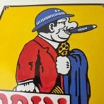 Vintage Tobacco Porcelain Sign – Odin Cigars Gas Service Cigarette Pump Sign - Image 3