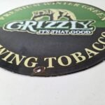Vintage Tobacco Sign – Porcelain Grizzly Winter Green Gas Oil Pump Plate Sign - Image 10