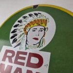 Vintage Tobacco Sign – Porcelain Red Man Chew Gas Pump Display Sign - Image 12